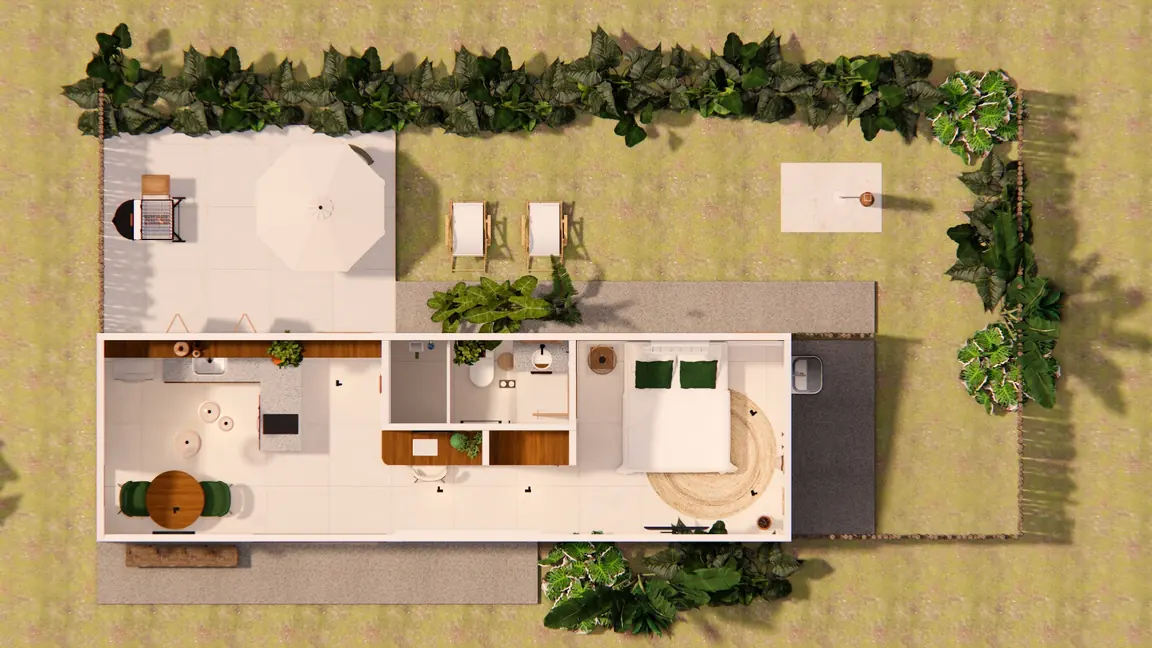 Planta humanizada da Casita C26 vista de cima