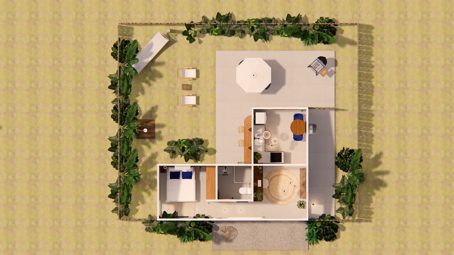 Planta humanizada da Casita C28 vista de cima